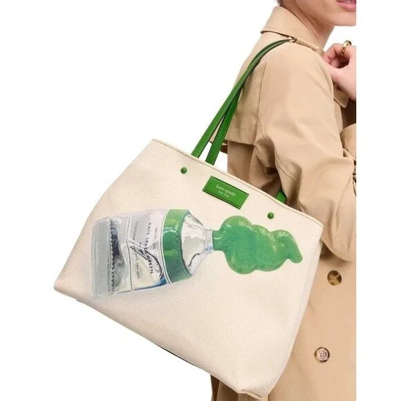 Canvas Tote Kate Spade Tote Green Kate Spade New York Squeeze